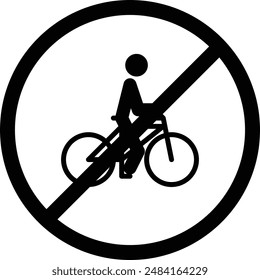 no cycling sign, no bicycle sign with circle shape sign