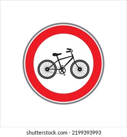 Sin vector de ciclismo,
Señal roja de la bicicleta,Señal de la carretera