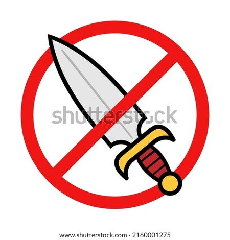 No Dagger Sign on White Background