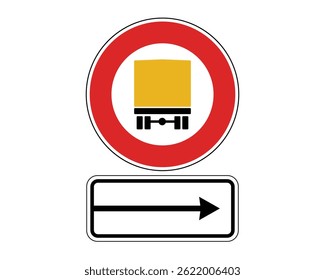 No Dangerous Goods Transport Sign with Rightward Action Direction – High Quality Vectorial Stock Image