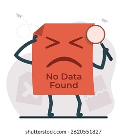 No data concept Illustration showing data error, missing files, and corrupted documents symbolizing no data access or failure