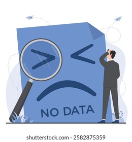 no data concept missing files, no search results found in a system data not available illustration