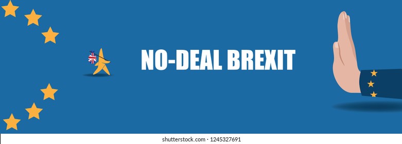 No Deal Brexit Design. Eps10 Vector Illustration.