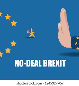 No deal Brexit design. Eps10 vector illustration.