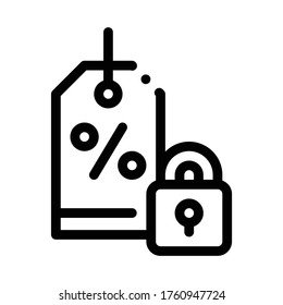 no deducción de intereses del vector de icono de activos. no deducción de intereses del signo de activos. ilustración de símbolo de contorno aislado