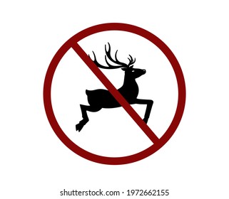 No deer vector icon.  Editable stroke. Symbol in Line Art Style for Design, Presentation, Website or Apps Elements. Pixel vector graphics - Vector