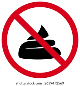 No Defecation Here Red Sign