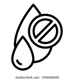 No hay ningún icono de descongelación. Esquema Ningún icono de vector desactivado para el diseño web aislado en fondo blanco