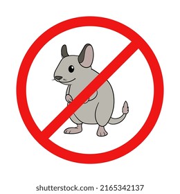 No Degu Sign on White Background