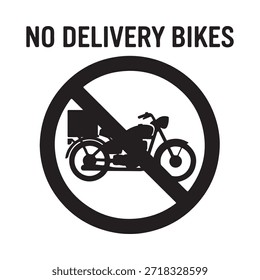 Kein Lieferfahrrad erlaubt ein Verbotsschild mit einem Motorradsymbol