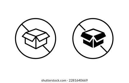 No delivery, Do not open box, no cargo icon vector symbol logo illustration line editable stroke flat design style isolated on white