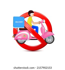 No delivery sign red 3D isolated on white background. Prohibition symbol template icon vector EPS10 Illustration.