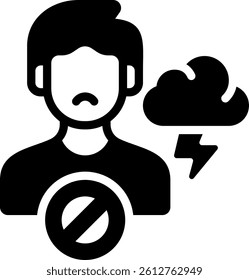 No Depression Icon Glyph Vector Illustration
