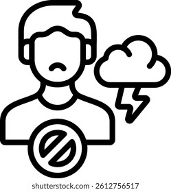 No Depression Icon Outline Vector Illustration