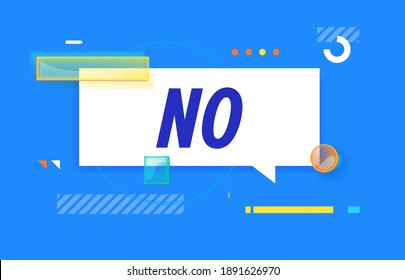 NO In Design Banner. Vector Template For Web, Print, Presentation . Simple Banner With Minimal Phrase. Trendy Flat Geometric Print. Creative Vector Stock Decoration.