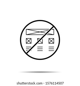 No design, development, grid icon. Simple thin line, outline vector of web design development ban, prohibition, embargo, forbiddance icons for ui and ux, website or mobile