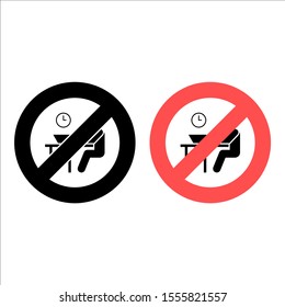 No desk, job icon. Simple glyph, flat vector of Business ban, prohibition, embargo, interdict, forbiddance icons for UI and UX, website or mobile application