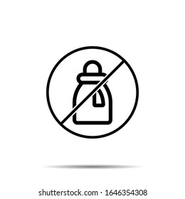 No detergent icon. Simple thin line, outline vector of laundry ban, prohibition, forbiddance icons for ui and ux, website or mobile application