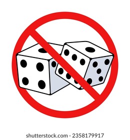 No Dice Sign on White Background