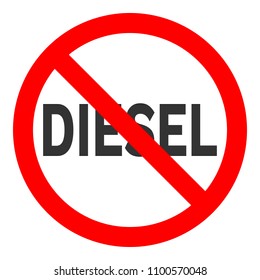 NO DIESEL sign. Vector.