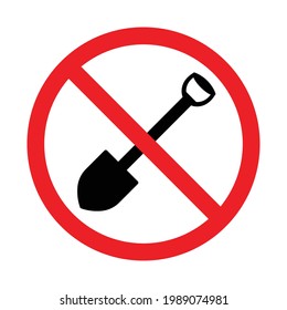 no digging sign icon vector