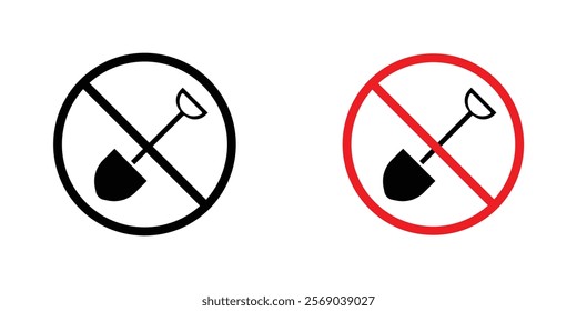 No digging sign vector graphic pack