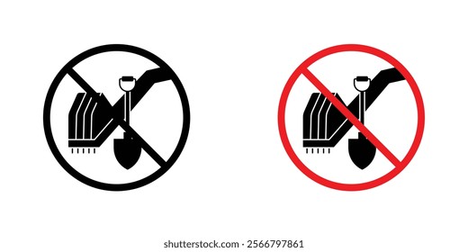 No digging sign vector pack for apps and web UI designs