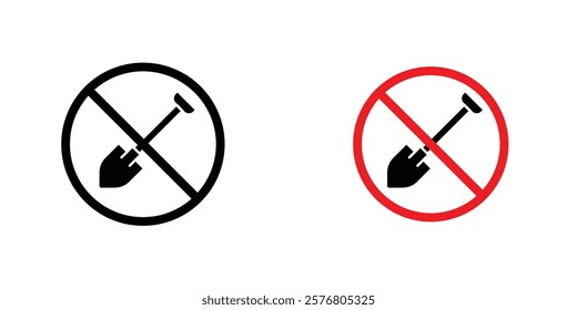 No digging sign vector pack for web designs