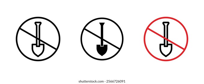 No digging signs vector collection pack