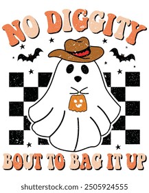 No Diggity Bout to Bag it up Halloween, Boo Coffee Pumpkin Shirt, Bat Witch Shirt, Boo Halloween Vibes, Witchy vibes designs, lindos diseños de Halloween, grandes regalos divertidos de Halloween, camisa de traje de escuela