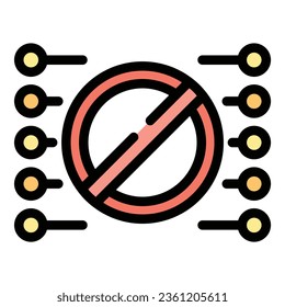 No digital icon outline vector. Detox media. Social stress color flat