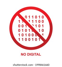 No hay ningún signo digital aislado en la ilustración vectorial de fondo blanco.