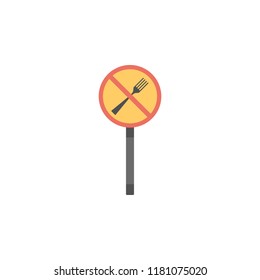 No dining colored icon. Element of road signs and junctions icon for mobile concept and web apps. Colored No dining can be used for web and mobile on white bakgorund
