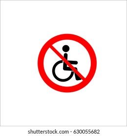No Disabled sign illustration.