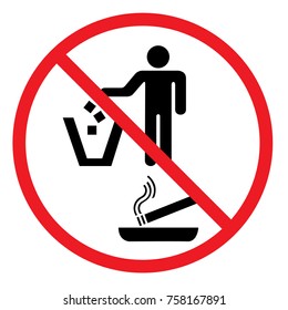 No discarding sign for litter and cigarettes