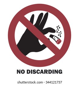 "No Discarding" sign vector illustration