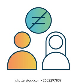 No Discrimination (Sem discriminação) - Números que representam a igualdade, a equidade e abordagens não tendenciosas em sistemas e algoritmos de IA. Ilustração vetorial
