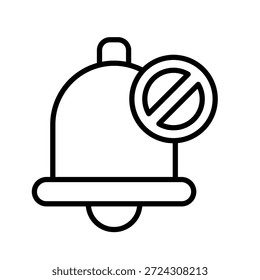No Distractions Outline Icon Vector Illustration