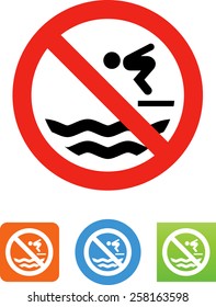 No diving allowed icon