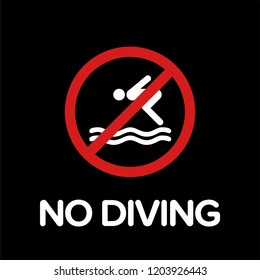 No Diving Allowed Sign Vector Illustration