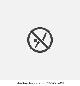 no diving base icon. Simple sign illustration. no diving symbol design from Beach series. Can be used for web, print and mobile