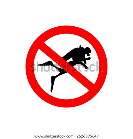  No diving icon for prohibited icons in certain places