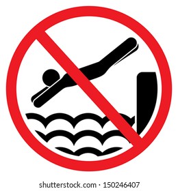 No diving and jumping sign