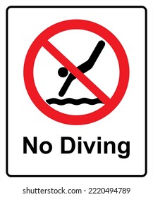 No Diving pool sign vector