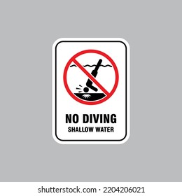 no diving prohibition sign template vector