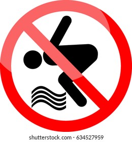 No Diving Sign