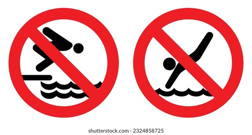 no diving sign no jumping sign swimming pool