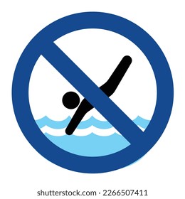 Sin signo de submarinismo piscina de color azul