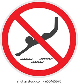 No diving sign in vector depicting banned activities