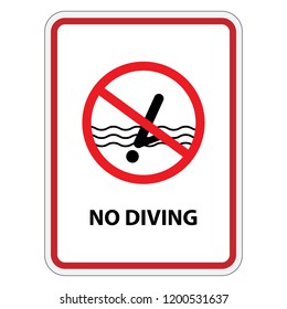 No diving sign. Vector illustration. Red Prohibition Sign, symbol